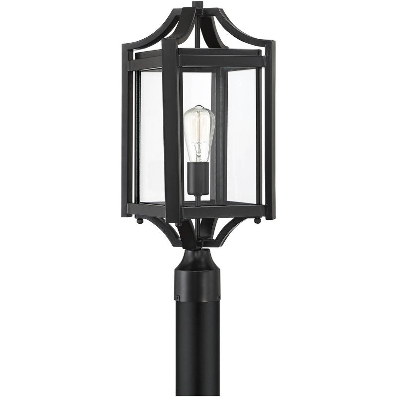 Franklin Iron Works Rockford Rustic Farmhouse Outdoor Post Light Black 20 1/4" Clear Glass for Exterior Barn Deck House Porch Yard Patio Home Outside, 1 of 7