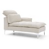 55" Upholstered Chaise Lounge with Left Armrest - Button Tufted Lounge Chair with Lumbar Pillow,Tool-Free Assembly for Living Room - 2 of 4