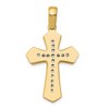 Black Bow Jewelry 14k Two Tone Gold Solid Rope Cross Pendant, 22 x 43mm - 3 of 4
