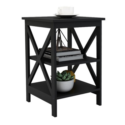 LIVAREEmlen Small Side Table, Black-MDF Material Legs