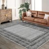 Modern Area Rugs Living Room Distressed Bordered Carpet Non-Slip Low Pile Accent Rug for Bedroom Kitchen - 2 of 4