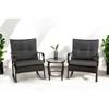 3-Piece Patio Furniture Set with Rocking Chairs and Coffee Table – Outdoor Rattan Bistro Set for Garden, Poolside, or Balcony - 2 of 4