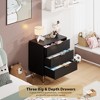 Fluted 3 Drawer Storage Dresser, Tall Modern Chest with Ample Deep Drawers and Wide Top - 4 of 4