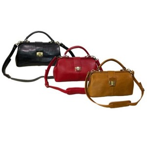 AmeriLeather Hillary Classic Handbag – Top-Grain Leather, Doctor-Style Opening, Brass Hardware, 13" Structured Satchel - 1 of 3