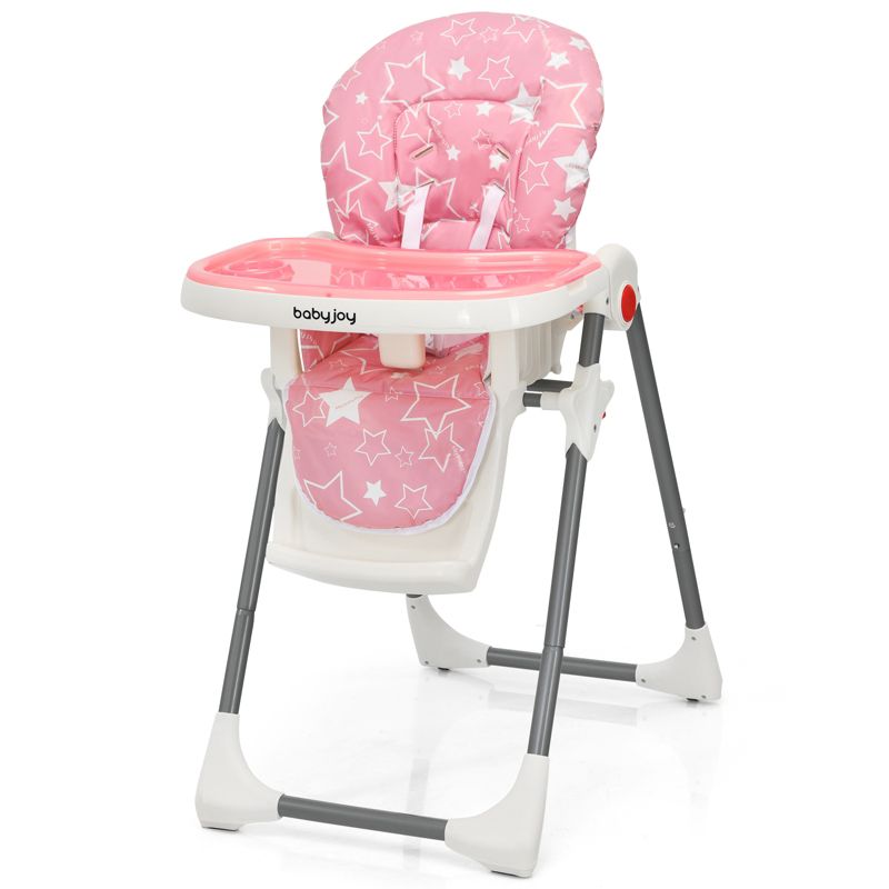 Infans Folding Baby High Chair Dining Chair w/ 6-Level Height Adjustment Pink, 1 of 8