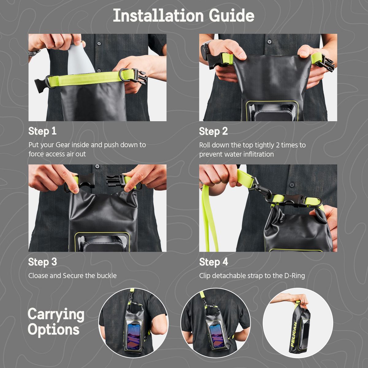 Pelican Marine Water Resistant Dry Bag with Built-In Phone Pouch - thumbnail 8