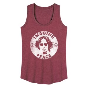 Women's - John Lennon - Lennon Imagine Peace Graphic Racerback Tank - 1 of 3
