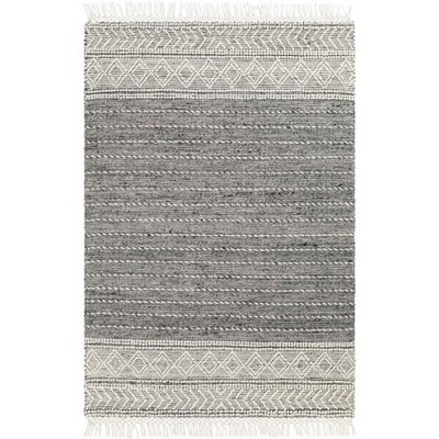 Mark & Day Woodlawn Heights 5'x7'6" Rectangle Woven Indoor Area Rugs Charcoal: Rustic Handwoven Wool-Polyester, Stain-Resistant