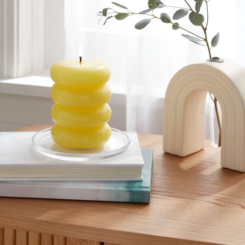 Shaped Pillar Candle Stacked Yellow - Opalhouse&#8482;, 3 of 5