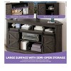 TV Stand with Mount for 70 Inch TV, Corner Entertainment Center with Sliding Barn Doors & Power Outlet , Media Console Table for Living Room - 3 of 4