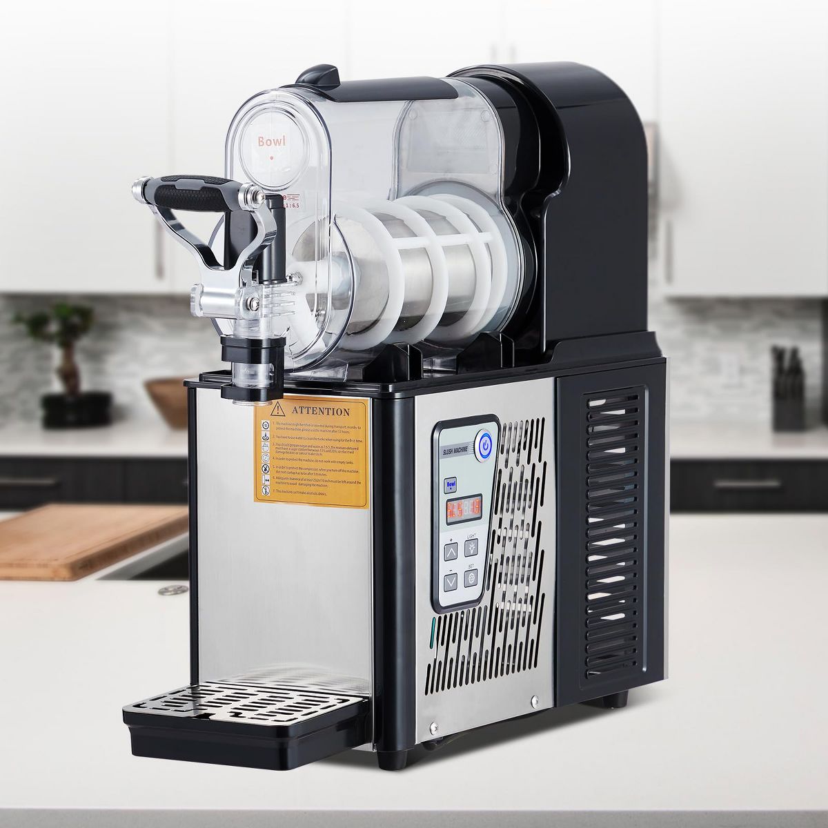 Dual Tank Slushie Machine, Commercial Slush Maker, Self-Cleaning Frozen Drink Machine for Margaritas, Smoothies, Bars, Cafes