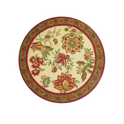 3'x3' Round Woven Floral Accent Rug Off-White - C&F Home