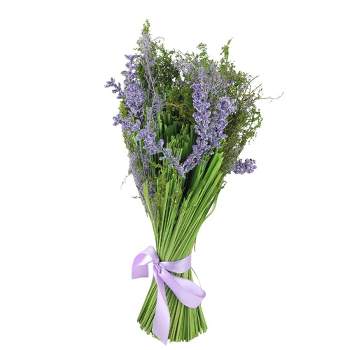 Northlight 14” Wisteria Flower and Mixed Plants Spring Artificial Floral Bundle - Purple/Green