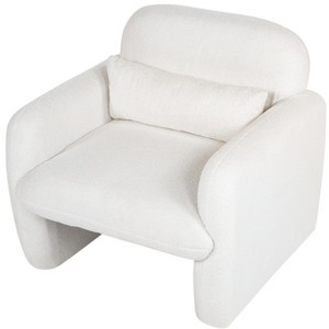Dexmalle Stylish and Minimalist Teddy Fleece Single Sofa Chair with Arms and Pillow - 1 of 4