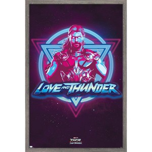 Trends International Marvel Thor: Love and Thunder - Vaporwave Framed Wall Poster Prints - 1 of 4