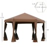 VisioGear 13'*11' Pop Up Gazebo, Hexagonal Canopy Shelter with 6 Zippered Mesh Netting for Garden, Wedding, Party, Beige, 150"*126"*104.4" - 3 of 4