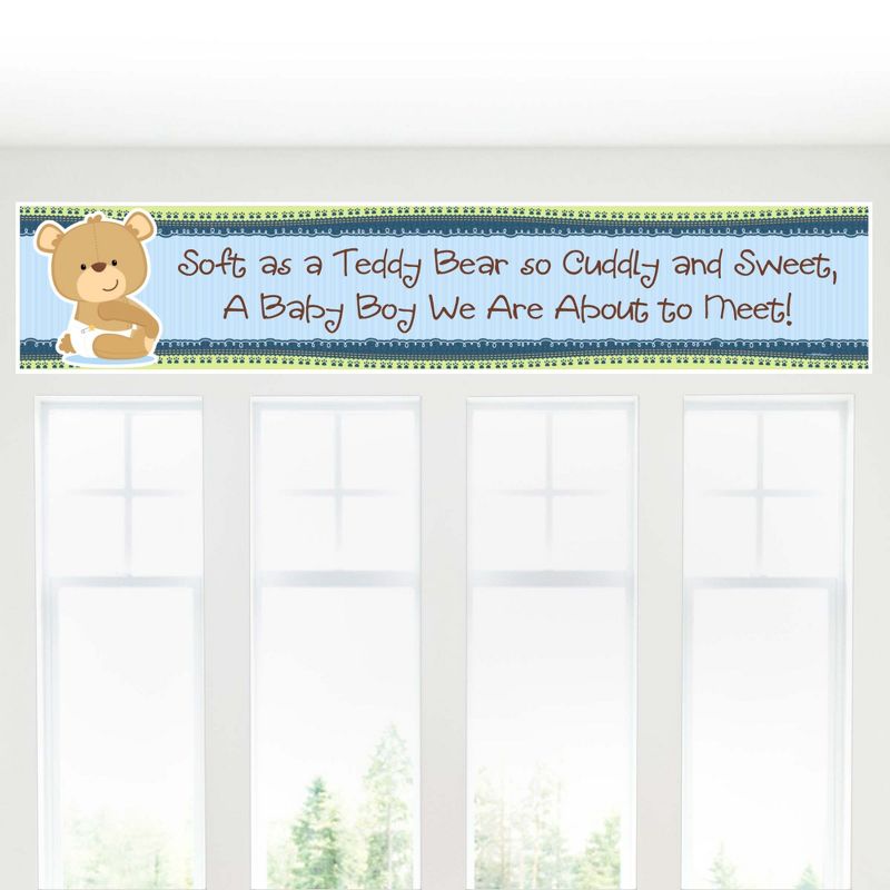 Big Dot of Happiness Boy Baby Teddy Bear - Baby Shower Decorations Party Banner, 5 of 8