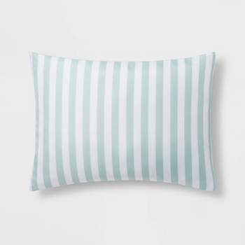 Standard Microfiber Reversible Stripe Comforter Sham Mint Green - Room Essentials™