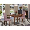 HomeStock 3-Piece Mahogany Finish Rectangular Solid Wood Top with Butterfly Leaf Dining Table Set - 2 of 4