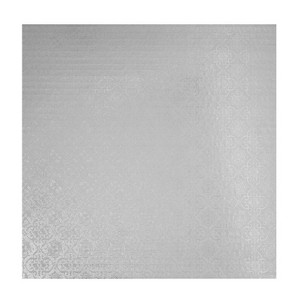 O'Creme Square Silver Cake Drum Board, 10" x 1/4" Thick, Pack of 10 - 1 of 2