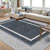 Machine Washable Area Rugs Ultra Thin Modern Frame Pattern Throw Rugs Non Slip Foldable Floor Cover Stain Resistant Indoor Carpet - 3 of 4