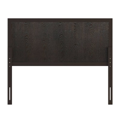Full Dark Brown Solid Wood Panel Headboard