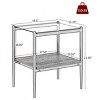 Set of 2 Modern Rectangle Side Tables, Tempered Glass Top with MDF Layer and Iron Frame, End Tables for Living Room or Bedroom – Cuddlewood - 4 of 4