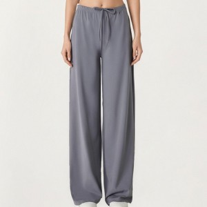 Anna-Kaci Active Women’s High Waist Wide Leg Lounge Pants with Soft Stretch Fabric Adjustable Drawstring Waistband - 1 of 4