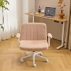 VINGLI Criss Cross Chair with Adjustable Flip-Up Arms,Cross Legged Chair with Wheels, Extra Wide Office Chair,Chenille Velvet - 4 of 4