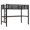 TIRAMISUBEST Twin XL/Full Size Loft Bed with Power Outlet and LED Light, Space-Saving Metal Loft Bedframe with Bulit-in Desk, Ladder and Guardrail - 4 of 4
