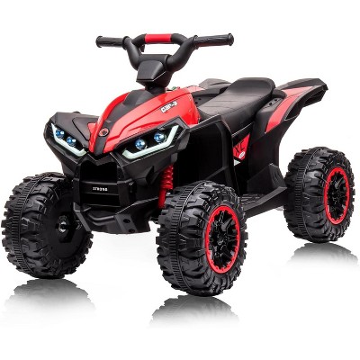 12V Kids Ride-On ATV Quad, Electric 4-Wheeler with 35W Dual Motors, 2 Control Modes, Music, Horn, Off-Road Car Toy for Boys & Girls