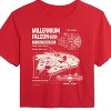 Women's - Star Wars - Millennium Falcon Schematic Juniors Cropped Tee Cropped Graphic T-Shirt - 2 of 4