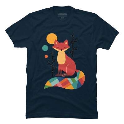Men's Design By Humans Rainbow Fox By AndyWestface T-Shirt