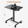 SEVOBAL Mobile Laptop Desk Pneumatic Sit to Stand Table Rolling Cart with Lockable Wheels Home Office Computer Workstation, Black, 25.5"*18.8"*43.3" - 2 of 4