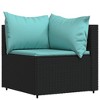 VidaXL 2 Piece Patio Lounge Set with Cushions Poly Rattan Gray - 4 of 4