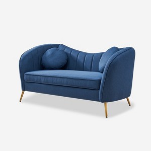 Emilio 64.6" Wide Loveseat for Living Room and Bedroom with Metal Legs | ARTFUL LIVING DESIGN-NAVY - 1 of 4