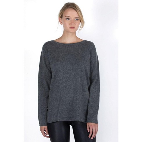 JENNIE LIU Women's 100% Pure Cashmere Cocoon Dolman Sleeve Cowlneck Sweater  - J CASHMERE