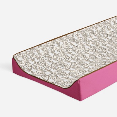 Bacati - Damask Pink/Choco Changing Pad Cover