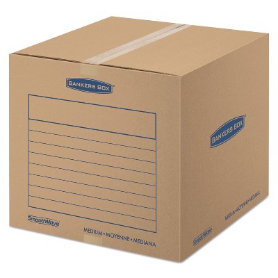 Bankers Box SmoothMove Basic Medium Moving Boxes 18l x 18w x 16h Kraft/Blue 20/BD 7713901