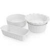 Gibson Elite Stoneware Gracious Dining 4 Piece Bakeware Set in White - 3 of 4