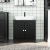 vidaXL Bathroom Sink Cabinet Black Solid pine wood, engineered wood, metal - 2 of 4