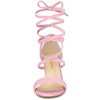 Allegra K Women's Faux Velvet Open Toe Strappy Lace-Up Chunky Heel Sandals - 3 of 4