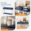 GlasFlength Console Table with Drawers - Narrow Sofa Table for Living Room, Hallway, and Entrance, Blue, 45.5"*14.8"*33.3" - 3 of 4