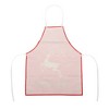 Unique Bargains Christmas Aprons Linen Red Green Beige White 21.65"x26.77" 1 Pcs - 4 of 4