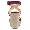 Allegra K Women's Back to College Slingback Crisscross Espadrille Wedges Heel Sandals - 3 of 4