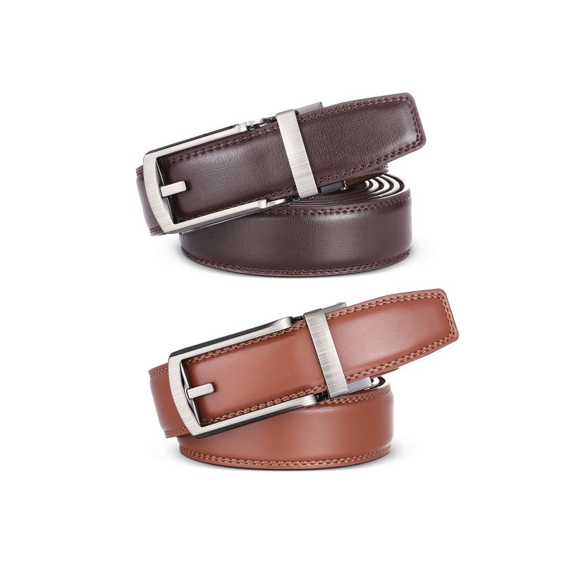 Men's Sleek Chic Leather Linxx 2 Pack Ratchet Belt, 2 of 4