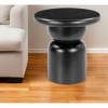 HomeRoots 20" Black Solid Wood Round Pedestal End Table - 2 of 4
