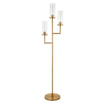 Hampton & Thyme 3-Light Torchiere Floor Lamp with Glass Shade