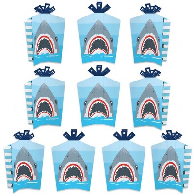 Big Dot of Happiness Shark Zone - Table Decorations - Jawsome Shark Party or Birthday Party Fold and Flare Centerpieces - 10 Count