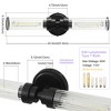 POWLIG 20.3-in 2-Light Black Modern Dimmable Wall Sconce with Threaded Glass Shade - 4 of 4